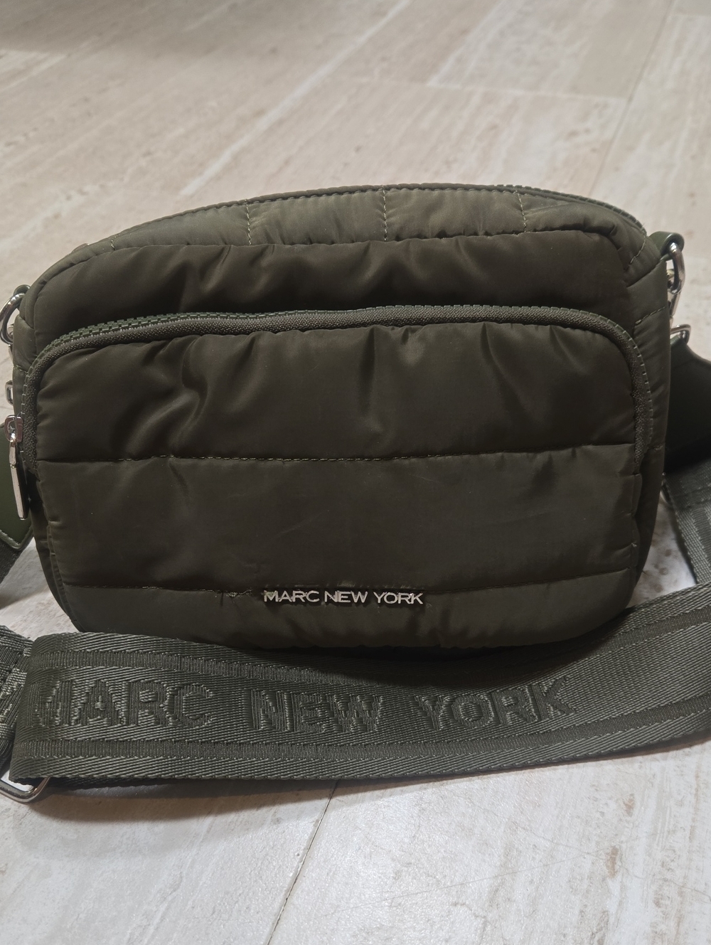 Marc New York Army Green Puffer Crossbody Bag